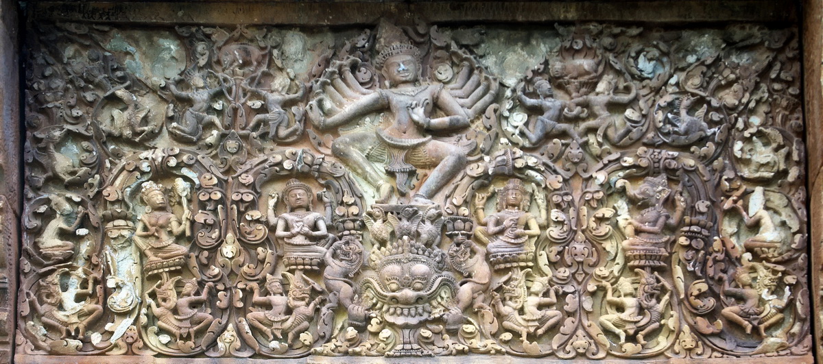 Khmer lintel over the central "prang" or tower of Sikhoraphum