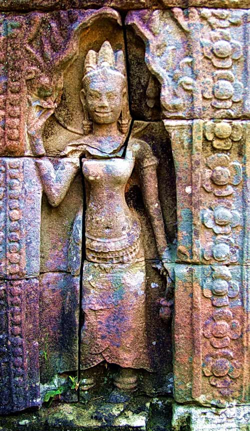 Preah Khan Khmer Temple Devata Goddesses of Light