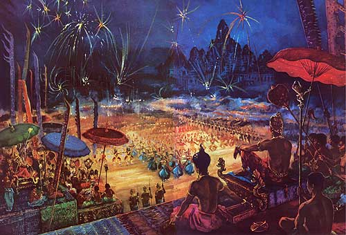 "Rockets Flare in the Sky: King, Court, and People Celebrate the New Year" by Maurice Fievet.
