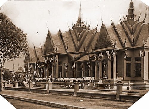 The grand opening of the museum during the Cambodian New Year celebrations of 1920, on April 13.