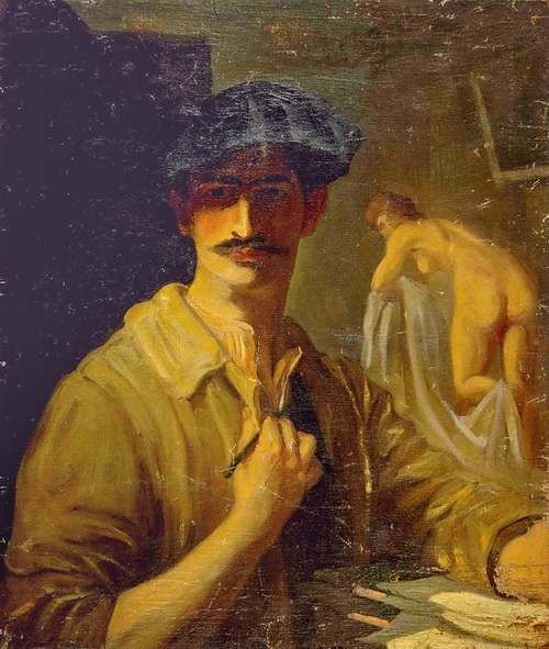 French artist Jean Despujols - seen here in a self-portrait - won the Grand Prix de Rome in 1914.