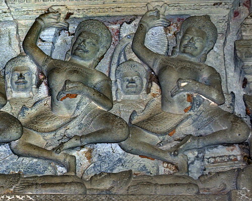 Yoginis dance upon corpses in a Tantric ritual at a Khmer temple in Pimai, Thailand.