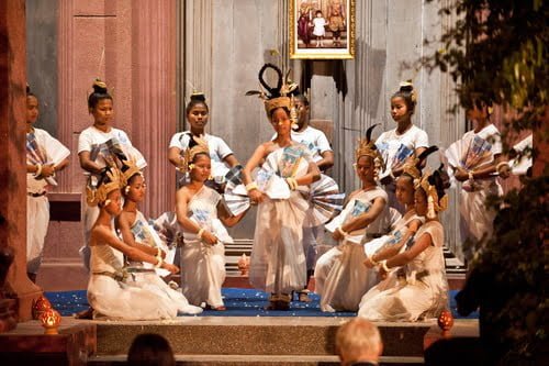 The Sacred Dancers of Angkor perform blessing rituals at the National Museum of Cambodia honoring George Groslier, the museum’s founding director. February, 2011.