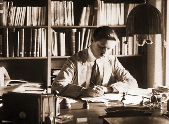George Groslier in his home study in Phnom Penh on December 3, 1922.